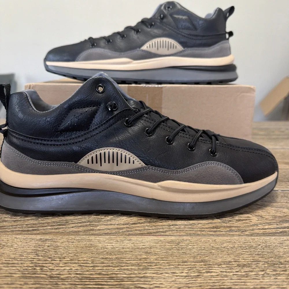 Men's Black Beige Shoes By Jeans‎ Size 45 US Size 11.5 New In Box
